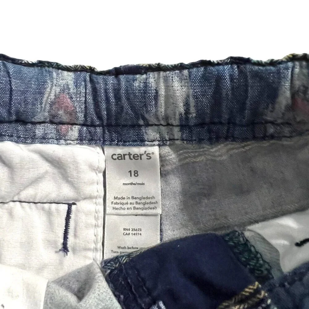 Carter's 18m Navy & Teal Striped Shorts